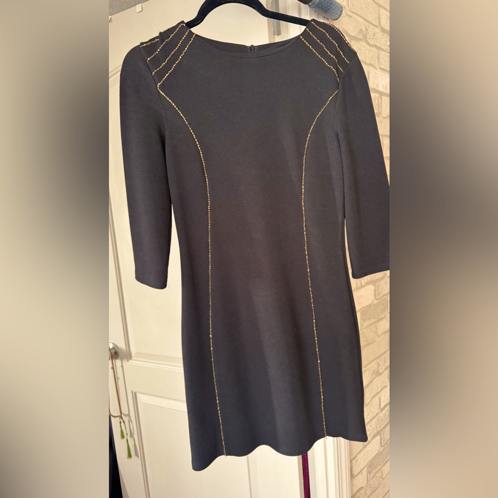 Black, beautiful, mini dress, long sleeves size M/46